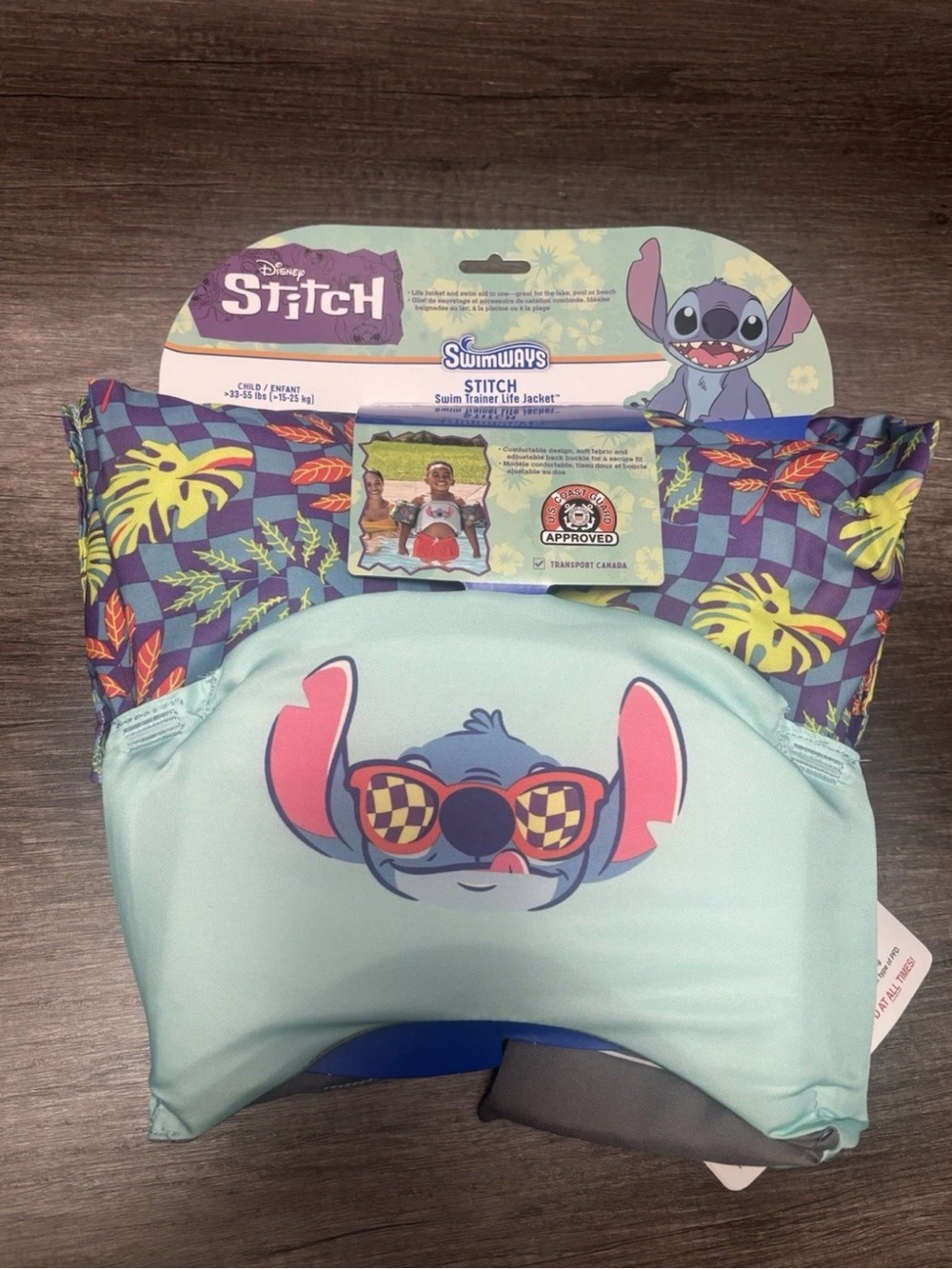 Disney Stitch Swim Trainer Life Jacket for Child 33-55 Ibs